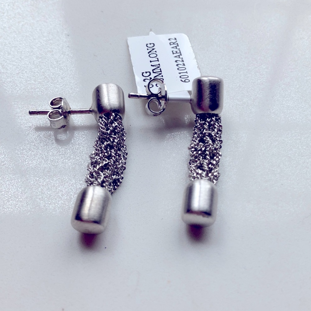 Sterling silver hanging earrings.